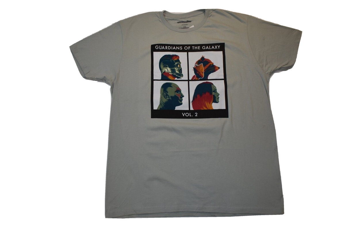 WeLoveFine Mens Marvel Guardians of the Galaxy 2 Album Grid Shirt