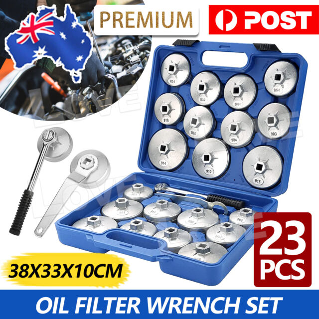23 Piece Cup Type Oil Filter Wrench Tool Set Removal Socket Kit Automotive Shop