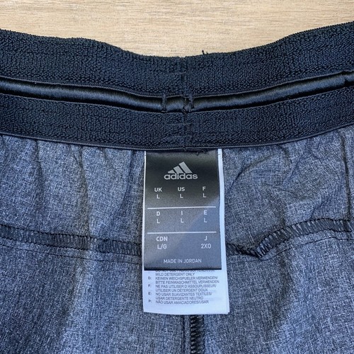 Adidas Mens Athletic Shorts Size Large Gray/White 9” 100% Poly 100% Flawless B6 - Picture 2 of 24