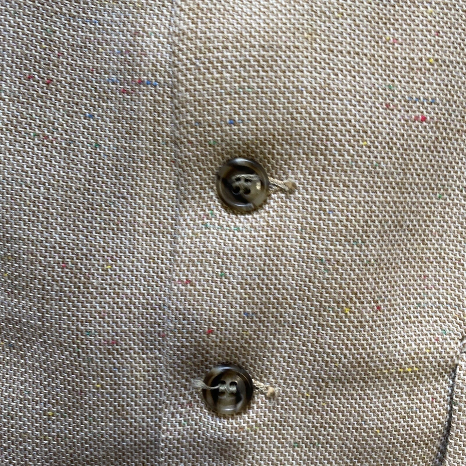 Andre Martin Vintage Vest Mens Small Business Tan Speckled  Button Normcore - Image 4 of 4