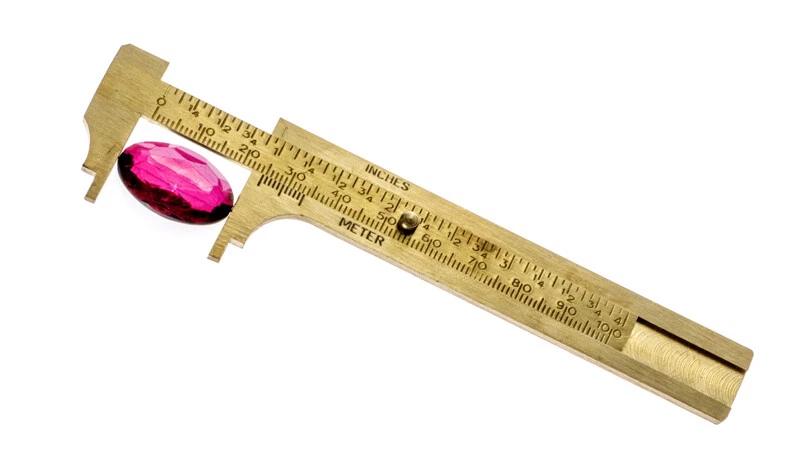 4" 100mm Brass Sliding Vernier Caliper Gauge Measuring Scale Ruler SAE & Metric - Image 4 of 4