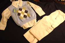GYMBOREE Dressy Outfit Boys Size 4 NWT Dress Shirt Sweater Vest Pants NEW
