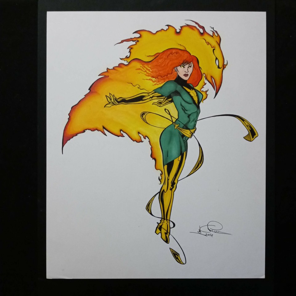  PHOENIX RESURRECTION  Jean Grey, Phoenix | Original Art: 14 x17  Mounted Comic Art