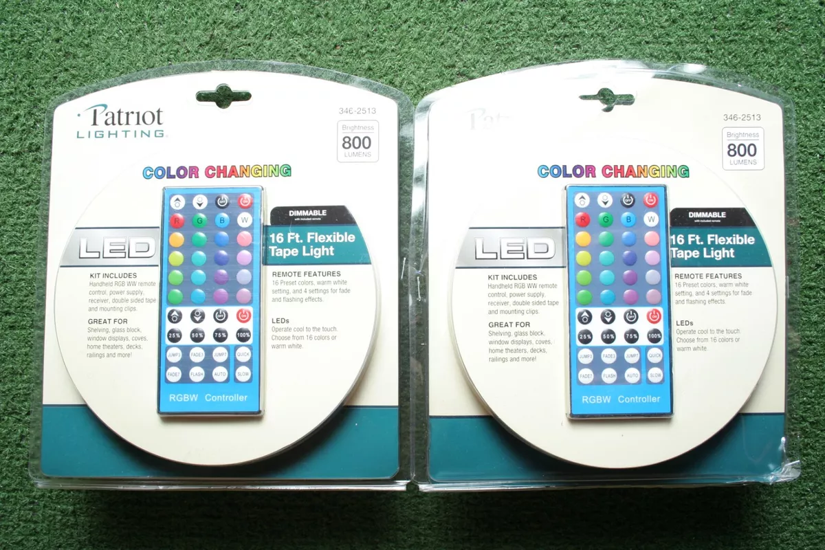 Lot of 2 PATRIOT LIGHTING Color Changing 16 ft. Flexible LED Tape