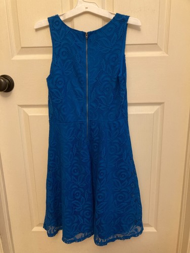 CIRCO Girl's Blue Floral Lace Dress Size XL (14-16) NWOT - Picture 2 of 2