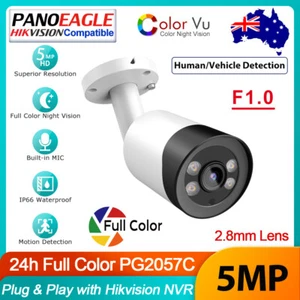 Hikvision Compatible 5MP ColorVu POE MIC Outdoor Security Bullet IP Camera 2.8mm