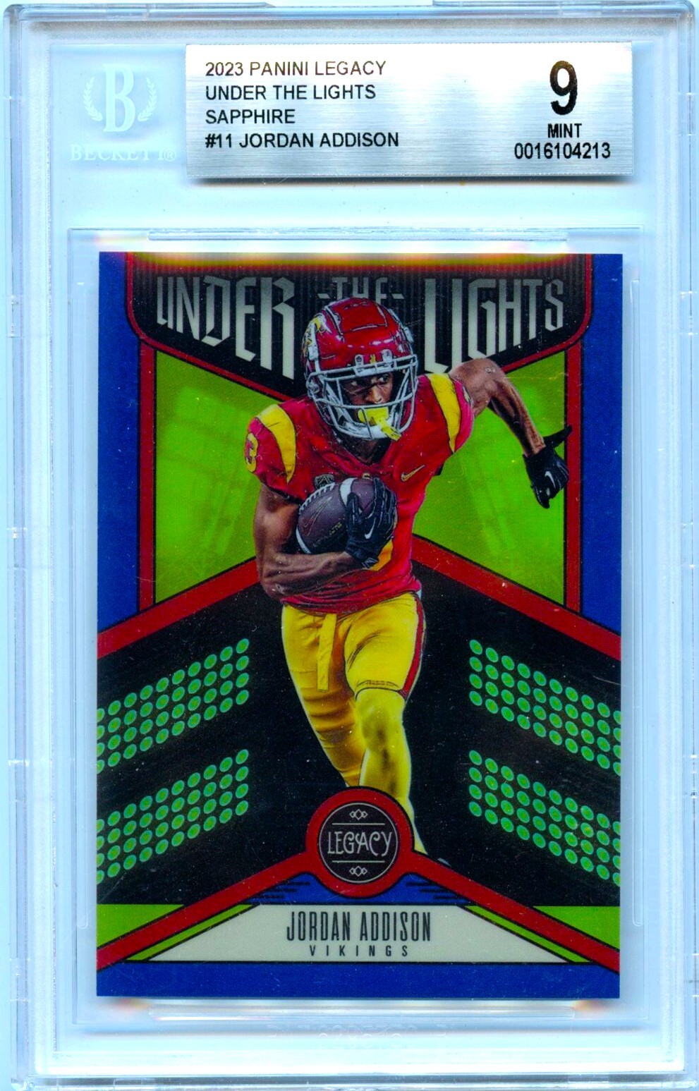 Jordan Addison Panini Legacy Under the Lights #ULJAD Sapphire