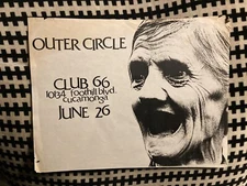 OUTER CIRCLE * Vtg 80’s L.A. Punk Flyer *Middle Class lp Wasted Youth Black Flag