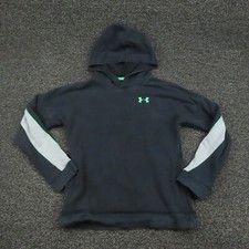 Under Armour Hoodie Youth Large Black  Green ColdGear Long Sleeve Gym Boys