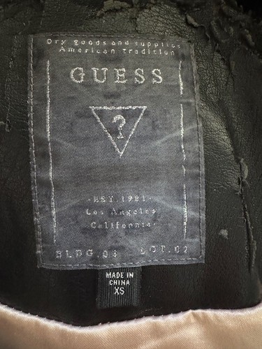 Womens Faux Fur & Leather Moto Zip-Up Vest Jacket Black X-Small Guess - Picture 10 of 13