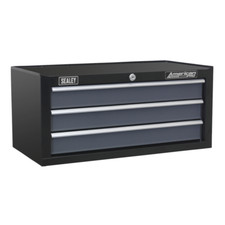 Tool Chest Storage Box, Add-On Middle, 3 Drawer, Black Sealey AP3503TB A