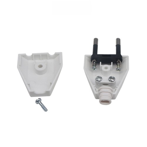 2 Pin EU European US Male Plug AC Electrical Socket Adapter 250V Replacement - Afbeelding 4 van 14