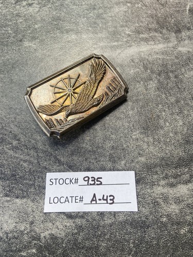 VINTAGE 1970s BALD EAGLE FLYING OVER MOUNTAINS BELT BUCKLE #11326 FREE SHIPPING - Picture 8 of 8