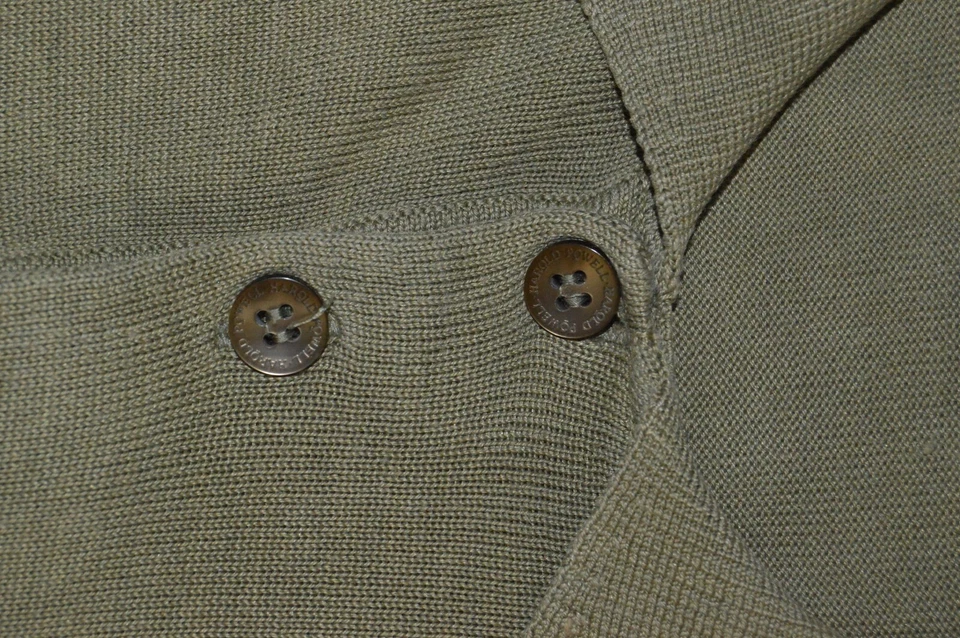 Camisa Polo Harold Powell Para Hombre XL Manga Corta Verde Mezcla Seda Foto 4 de 4