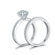 925 Sterling Silver Round Cut Cz Wedding Band Engagement Rings Set Sz 3-12 Ss60