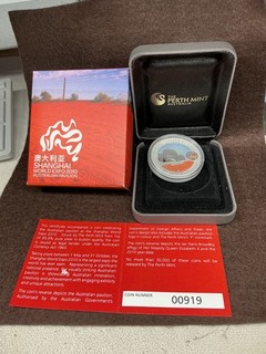 2010 Australia Shanghai World Expo Australian Pavilion 1 oz .999 Silver $1 w/OGP