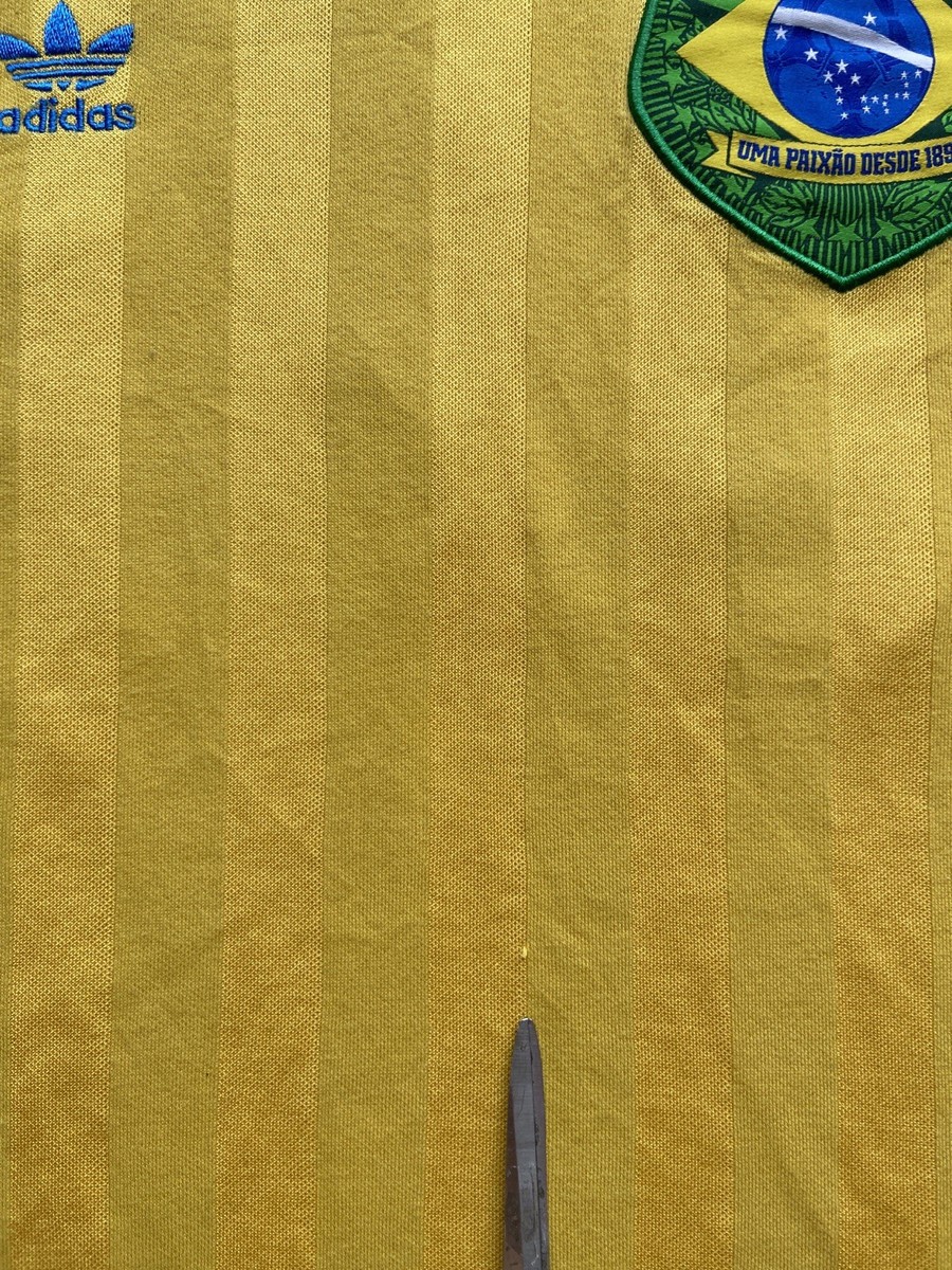 BRAZIL RETRO HOME FOOTBALL SHIRT SOCCER JERSEY ADIDAS ORIGINALS