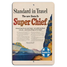 Retro Chic: Santa Fe Super Chief Train Travel Sign