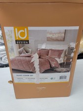 Intelligent Design Felicia Velvet Full/ Queen Duvet Cover Set Blush