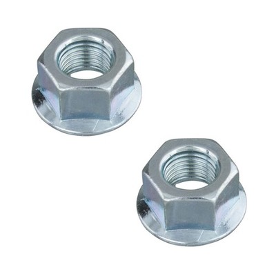 Bicycle Bike Fixed Flange Hub Axle Nut - 3/8'' x 26T - Chrome - Set of 2