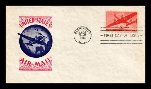 US COVER AIR MAIL 6C FIRST DAY ISSUE SCOTT C25 IOOR CACHET