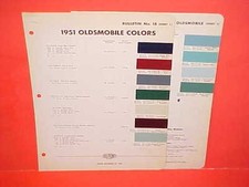 1951 Oldsmobile Deluxe Super 88 98 Convertible Holiday Coupe Paint Chips Dupont