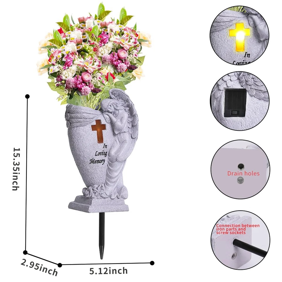 GraveCemetery花瓶墓地装饰适用于GravesGa的GraveDecoration... — 第 2/4 张图片