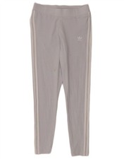 ADIDAS Womens Leggings UK 16 Large Blue Cotton EM16
