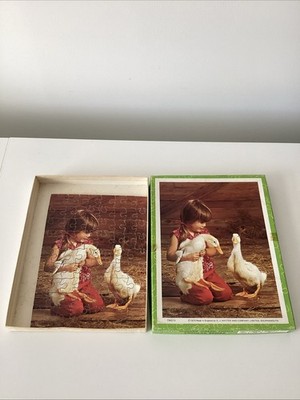 Holzpuzzle Victory 75 Teile - Mädchen mit Enten *KOMPLETT*