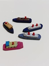 Vintage Japanese Tin Toy Boat Set 5 Showa Era