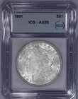 1891 Morgan Dollar S$1 ICG AU55