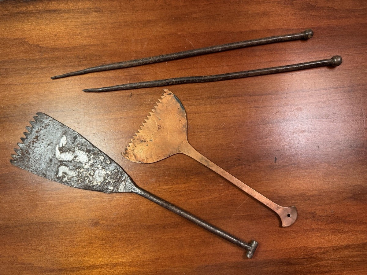 調理器具 secondhand ferric Hand Forged Japanese Hibachi Copper Steel Iron Fire Tools Rakes