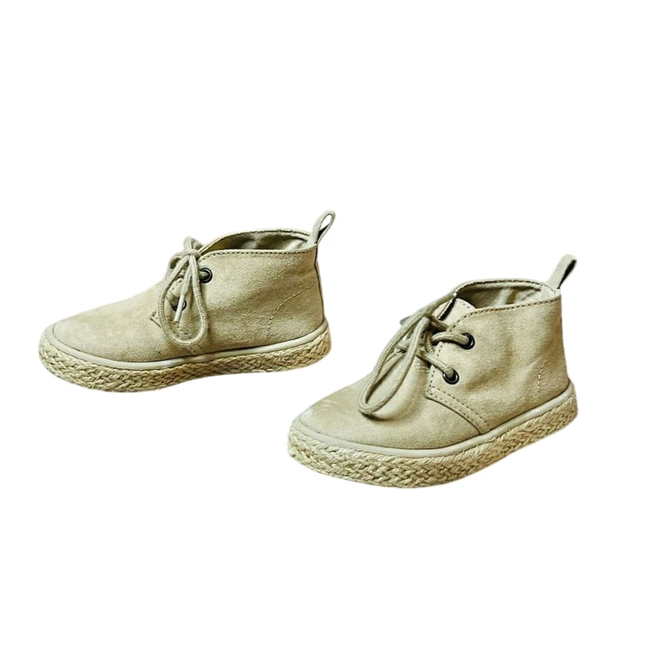 Botas Old Navy Criança Camurça Falsa Deserto Espadrille Top Alto Bege 6 Casuais Meninos - Imagem 4 de 4