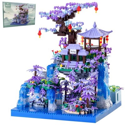 CAXIMSY Cherry Blossom Tree House Micro Building Blocks Set,Peach Blossom Pon...