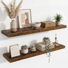 Floating Shelves for Wall,40 Inch Long Floating 40 Inch,Set of 2 Rustic Brown
