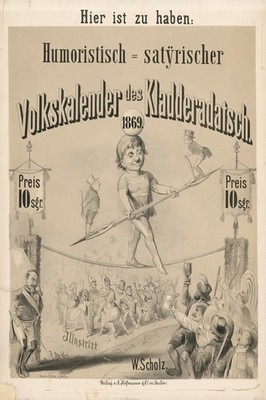   Volkskalender des Kladderadatsch (1869) Poster - 24x36  - Rare Reprint   