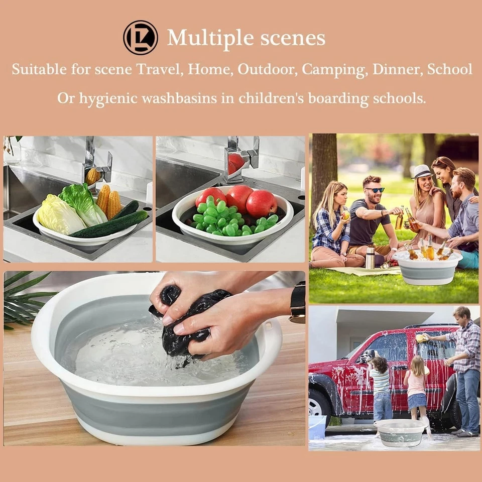 Spülschüssel Waschbecken Faltschüssel faltbar Silikon tragbar Camping ca.6 Liter - Bild 4 von 4