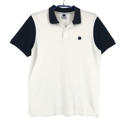 NN07 NO NATIONALITY Herren Pima Pique Kontrast Polo Kragen T-Shirt Größe M