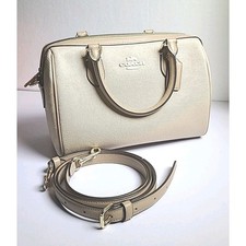 NWT Coach Rowan Satchel Crossbody In Signature Beige Colorbock