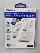 Vivitar 3-in-1 SD MicroSD Card Reader USB-C Lightning Micro USB Universal