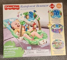 Fisher Price Rainforest Baby Bouncer Vibrating Seat Lights Music NEW FactorSeal