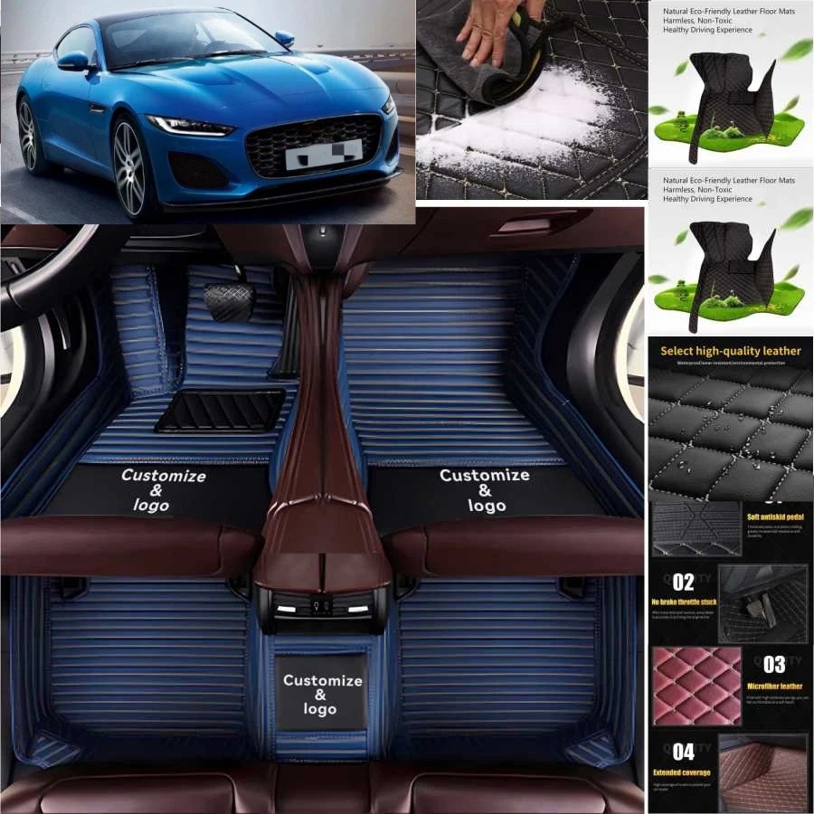 For Jaguar F-Type Car Floor Mats Custom Waterproof Luxury Carpets Auto Liner Foto 2 de 4