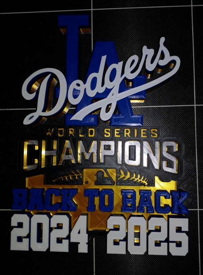 15-Inch LA DODGERS 3D LOGO PLAQUE BACK TO BACK 2024-2025 WORLD SERIES CHAMPIONS - Image 4 of 4