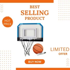 Portable Blue Mini Basketball Hoop for Bedrooms or Offices - All-In-One Set