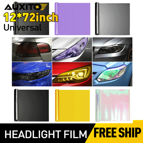 Fit Headlight Taillamp Transparent Yellow Lens Vinyl Protection Film 12"x72" YS - Picture 12 of 20