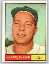 1961 Topps Baseball #109 Johnny Podres EX -NM Los Angeles Dodgers