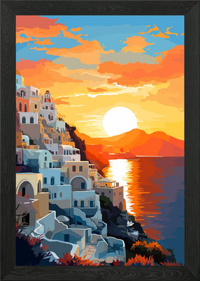 Griechenland Reise Himmelsblick gerahmtes Wandbild Poster Leinwanddruck Bild