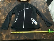 womens XL Spyder essential core sweater front zip w pockets black new winter