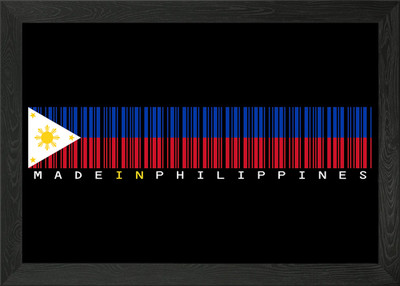 Philippinen Barcode Flagge gerahmtes Wandbild Poster Leinwanddruck Bild