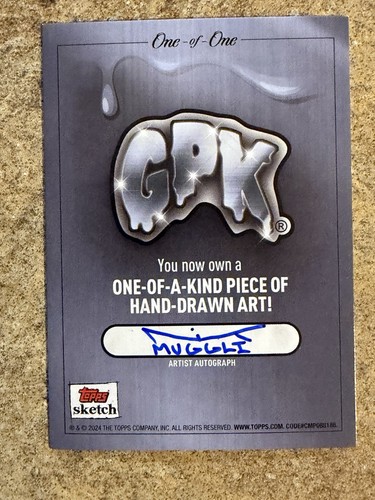 2025 Topps 40th Worst Of Garbage Pail Kids Silver Sketch Card 1/1 GPK Nik Muggli - Bild 4 von 4